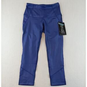 Reflex 90 Degree Women's Waistband Capri Leggings Sz S Berry Blue CR66350